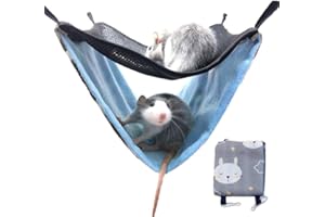 EZIZB Hamac Lit Jouet avec 2 Couches Suspendu Hamac Double Couche pour Hamster Chinchilla Cochon d'Inde Rat Souris Ecureuil Hérisson Petit Animal Rongeurs