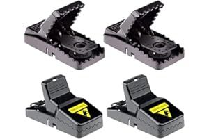 LESNIC Mouse Trap 4 Pack Recyclable, Best Reusable Mouse Traps That Work, Mice Traps Snap & Indoor Trap with Detachable Bait Cup, Very Effective & Safe Better Mouse Catcher