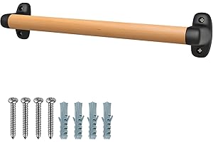 SELEWARE Mango de seguridad de madera para parque infantil de 24 pulgadas, mango de agarre para pasamanos para casa de juegos, casa de árbol, madera de haya maciza con soportes de plástico para uso en