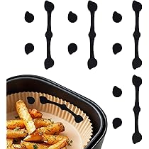 12 stuks magneten voor airfryer bakpapier, BPA-vrije accessoires voor heteluchtfriteuse, voorkomt wegglijden en verbranden, compatibel met Ninja/ Philips/Cosori Airfryer