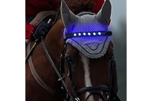 QQY Cerceaux de tête de Cheval Collier de cuirasse de Cheval LED Bande de positionnement visuel Harnais de tête de Cheval pour l'équitation Nocturne Projet de compétition équestre
