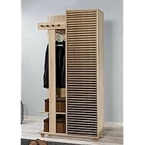 Mobile Da Ingresso Australis Dmora - Entratina Appendiabiti, 114x38x180 Cm, Quercia/Bianco - Foto 7