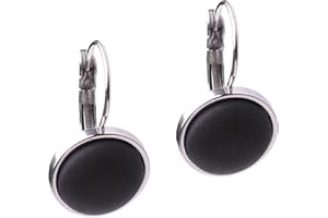 Polarisohrring "Katharina", 12mm original Polariscabochon in vielen attraktiven Farben in einer Klappbrisur aus Edelstahl, handgefertigt von Adi-Modeschmuck in Berlin