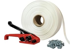 Kit 1 Reggia Tessile Intrecciata 19 mm x 500 m + 250 fibbie GRATIS + 1 tendireggia - Resistenza 750kg - TECPLAST KFT1