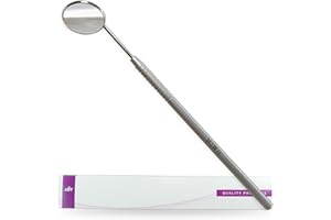 MJW Specchio dentale con manico | Specchio dentario in acciaio inossidabile dentale | Strumenti dentisti per ispezione della pulizia dei denti | Specchio per bocca dell'igiene orale per uso quotidiano CE