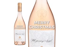 CELLAR GIFTING Personalised Engraved Whispering Angel Wine 750ml " Merry Christmas " Provence Rose Xmas Custom Gift Premium Gifting Lovers Present
