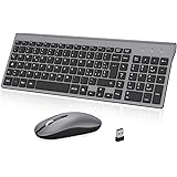 Tastiera e Mouse Wireless, Layout Italiano QWERTY, cimetech Tastiera Ultra-Sottile ‎Ergonomico Full-Size 2.4Ghz Wireless Mous