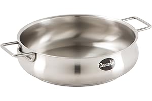 Barazzoni Tummy Tegame due manici, Acciaio inox 18/10, Diametro cm 26, Litri 3,75. Made in Italy.