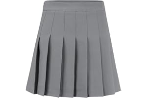 YUNCLOS Femme Jupe Basique Plissée Midi Taille Haute Jupe Ligne A avec Doublure Short pour Printemps Été