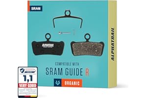 Alphatrail Disc Brake Pads - Compatible with SRAM Guide & Avid Trail Brakes I Organic & Sintered MTB Brake Pad with high Braking Power & Mileage 100% for Avid Elixir Trail 7 & SRAM Guide R