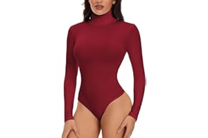 Joyshaper Body Manches Longues Femme Elégant Body String à Col Haut Bodysuit Top Automne Hiver Body Minceur Combinaison Jumpsuit