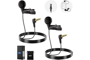 NEEWER Mini Microfono Lavalier ø4mm (2pz), Mic Lav da Bavero a Condensatore Cablato con Clip Connettore TRS 3,5mm da 1,5m Compatibile con DJI Mic 2 Rode Wireless Go II NEEWER CM28 CM31 Fotocamera, LM8