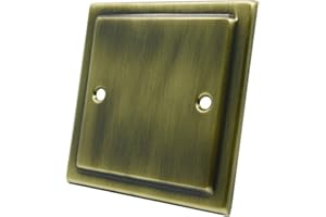 AET VAB1GBP Victorian Antique Brass Single Electrical Blanking Plate 1-Gang, 240 V