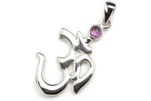 Drachensilber Anhänger Amethyst Om Silber Schmuck Edelsteinschmuck buddhistischer Silberanhänger Meditation Frauen