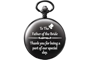 TREEWETO Mens Engraved Pocket Watch for Groom Father Dad of The Bride Groom Gifts Engraved Pocket Watches Gift for Wedding