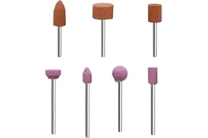 ANBOO Lot de 42 pointes de ponçage en corindon pour meulage de pierre, tête de polissage, tige de 1/8" pour garnitures de ponçage Dremel et accessoires de polissage, perceuse à affûter