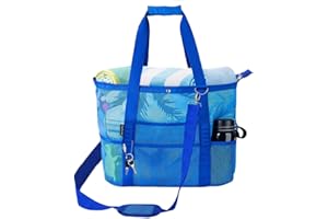 Everfunny Mesh Beach Tote - Extra Large Lightweight Foldable Travel Bag for Sand Toys, Tools, Accessories and Essentials
