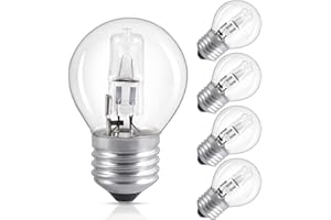 MOROTTY ES E27 28W Golf Ball Bulbs Dimmable Warm White 2700K, G45 Classic Clear Mini Globe E27 Edison Screw Light Bulb, 340LM AC 220-240V, G45 Decorative Light Bulb for Ceiling Fans Chandelier, 5 Pack