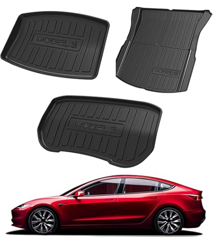 Pack Of 3 GAFAT Tesla Model 3 2024 2025 Boot Mat Front And