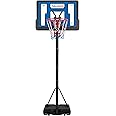 Yaheetech Basketball Hoop Portable Basketball Stand Adjustable Basketball Net System with 39'' Backboard & 2 Wheels for Indoor/Outdoor Sports