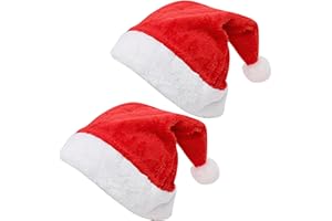 HFMYGS 2 Stück Weihnachtsmütze, Mütze Weihnachtsmann, Nikolausmütze Weihnachtsmann Mütze Erwachsene, Rote Santa Mützes Warm Dicker Nikolaus, Weihnachtsmannmütze für Herren und Damen