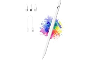 LUNTAK Stylus Pens for Touch Screens Magnetic Adsorption,Rechargeable Universal POM Tip iPad Pen,Capacitive Fine Point Stylus Pen for iPad Pro/Air/Mini/iPhone/Samsung Galaxy/iOS/Android/Tablets-White