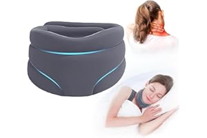 BAIEYE Collarín Cervical Suave,Collarín Cervical Ajustable,Remedios para el Cuello,Para Aliviar el Dolor y la Presión en el Cuello,Talla Única,Hombres-Mujeres,Para Viajar,Trabajar,Dormir(Gris)