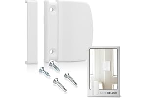 Ante bellum Balkontürgriff – Dauerhaft Türgriff für Außen mit Abdeckkappe, Wetterbeständig, Kunststoffgriff für Balkon-, Terrassen- und Fliegengittertüren, Einfache Montage (Weiß)