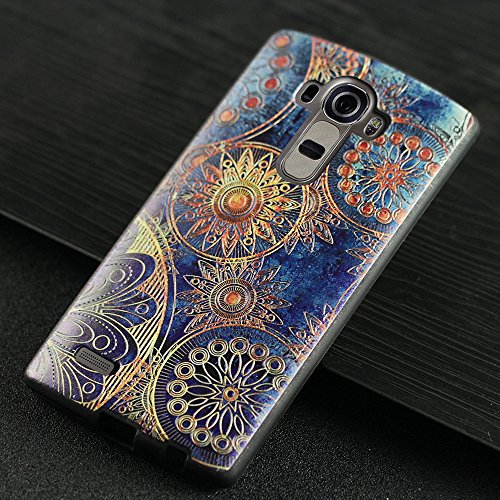 LG G4 Funda Lizimandu 3D Patr  n Protectiva Carcasa de Silicona Gel TPU estrecha Case Cover Para lg g4 Flor Azul Blue Flower 