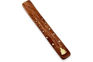 Vedmantra® Set Of 5 Wooden Incense Stick Holder – Traditional Flat Incense Stick Holder for Home, Office and Temple –Suitable for Meditation, Yoga and Aromatherapy (Design-4)
