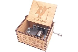 YOUTANG Carillon a manovella, carillon intagliato in legno, con la canzone di Lalaland, Legno, Marrone, Lalaland Theme