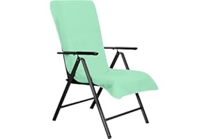 Brandsseller Housse en Éponge pour Chaise de Jardin 65x130 cm – Coussin de Siège d'Extérieur en Coton 100% – Serviette XL Confortable, Antidérapante, Lavable, Certifiée Oeko-Tex – Menthe