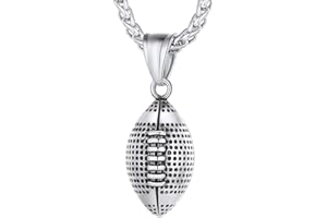 Richsteel Collier Ballon de Football/Basketball/Rugby/Haltère/Gant de Boxe Doré/Noir/Acier Inoxydable 316L,Bijoux Pendentif pour Amateurs Fans de Sports avec Chaîne Ajustable 55+5cm Hommes et Garçons