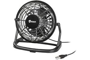 Heden Mini Ventilateur en USB, Noir diametre 13cm en Plastique Noir