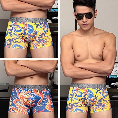 LLZNSNK Men'S Boxer Briefs One Piece Seamless Lightweight Print Youth Corner Panties