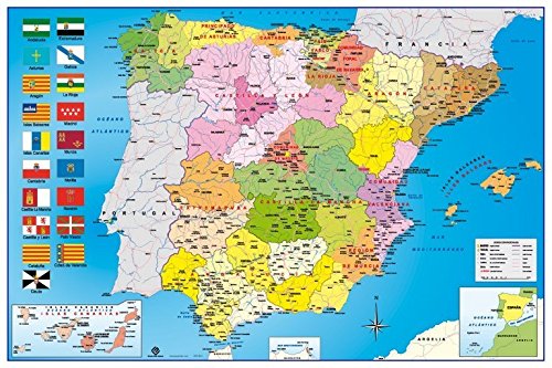 Grupo Erik Editores Mapa Espa  a Politico Hfe - Poster  61 x 91 5 cm