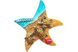 MUYU MAGNET Calamita da frigorifero 3D a forma di stella marina Maldive, souvenir in resina