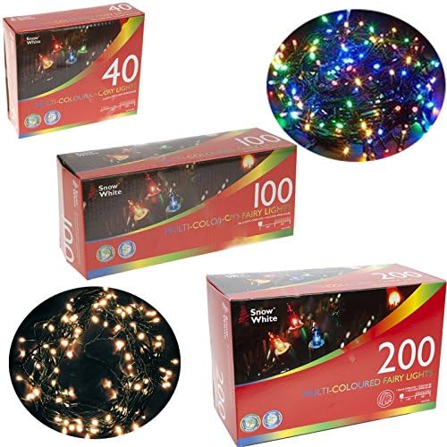 White MultiColour Traditional Indoor Fairy Light Christmas Decoration. (Multi Coloured - 200)