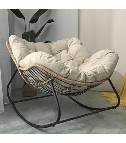 Set Dondolo In Rattan Con 2 Sedie E Tavolino - Per Giardino, Patio O Piscina, Con Cuscini Incorporati - Foto 4