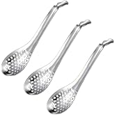 3 Pieces Stainless Steel Caviar Spoon, Stainless Steel Slotted Spoon, Caviar Making Box, 56 Holes, Durable, Thickened, Suitab