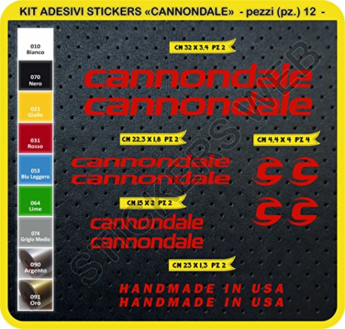 pegatina para bicicleta CANNONDALE Juego de pegatinas stickers 12 piez