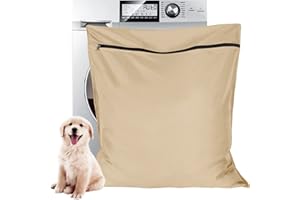 Aoliandatong Pet Laundry Bag Pet Wash Bag for Washing Machines, Stops Pet Hair Blocking the Washing Machine, Large Size Ideal For Dog Cat Horse Rabbit(Beige)