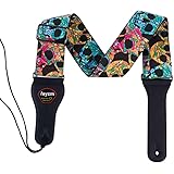 Rayzm Tracolla per Chitarra/Cinghia Basso, Tracolla in Cotone per Chitarra Acustica/Elettrica/Basso Elettrico con portaplettr