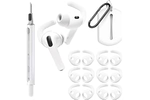 Seltureone 6 par öronkrokar för AirPods Pro 3 (2025) med rengöringsset | Öronkrok med rengöringsset och förvaringsväska mjuka silikonöroninsatser för sport halkfria tillbehör för AirPods Pro 3