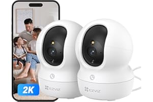 EZVIZ 2pk CP1 2K Camara Vigilancia WiFi Interior con Seguimiento Automático, Cámara IP Domicilio WiFi 360° para Bebe con Visión Nocturna Color, Detección Humana, Llamada Bidireccional, Soporta 512GB