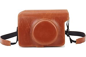 Leebotree Housse pour Fujifilm Instax Wide 300, Pochette Appareil Photo Sacoche Rangement Protection Cuir PU Lisse avec Bandoulière pour Fujifilm Instax Wide 300 Appareil Photo Instantané (Marron)