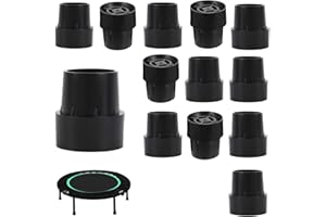 sinzau Lot de 12 Pieds en Caoutchouc pour Trampoline, Couvre-Pieds de Trampoline, Capuchon de Tête de Trampoline Antidérapant, Pied de Meuble, pour Trampolines, Béquilles et Pieds de Chaise, Noir