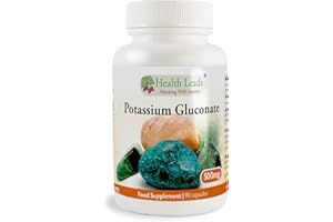 HEALTH LEADS ...WORKING WITH NATURE Potassium Gluconate 500mg x 90 Capsules (100% Additive Free Supplements)