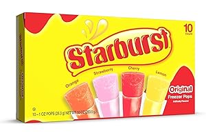 THE AMERICAN STORE Starburst Fruit Flavored Lollies Variety Pack I Freeze Pops with 4 Assorted Fun Flavors of Orange, Strawberry, Cherry and Lemon I 1oz Pack of 10 I US Import