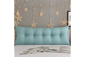 CHENGH Linen Cotton Cushion Headboard Bed Cushion For Headboard And Reading Bedside Cushion Sofa Cushion Long Pillow For Bed Headboard,Green-120x60x20cm